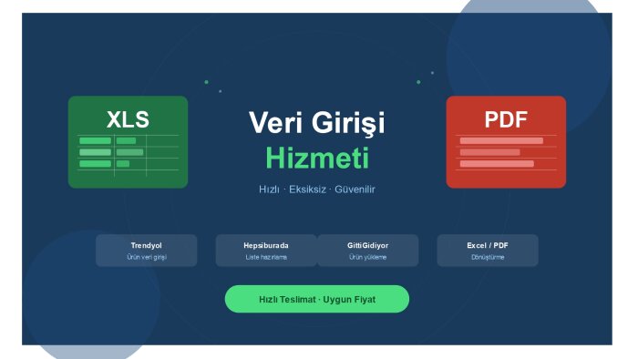 ürün veri girişi konusunda hızlı ve eksiksiz hizmet sunarım
