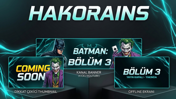 Kick ve YouTube kanalınız için dikkat çekici banner yaparım