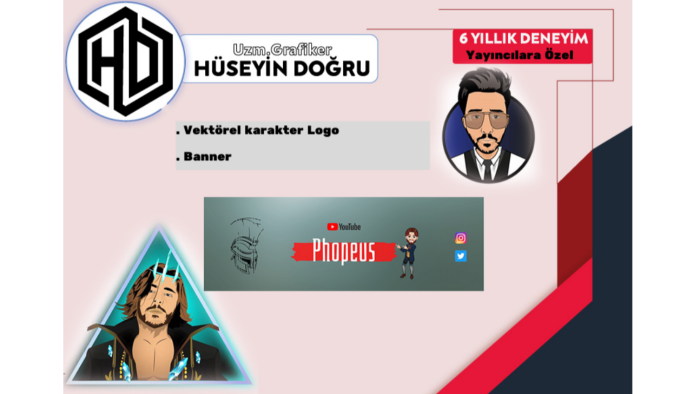 karakter logo ve banner tasarlarım