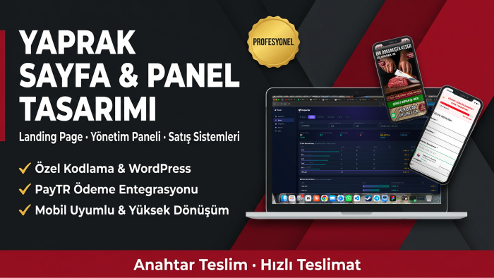 yaprak sayfa ve panelli web sistemleri kurarım