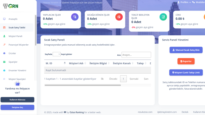 işletmelerin müşteri yönetimi için CRM kurabilirim