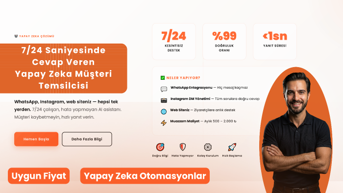 yapay zeka müşteri temsilcisi chatbot yapabilirim