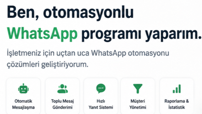 işletmenize özel otomasyonlu whatsapp programı yaparım