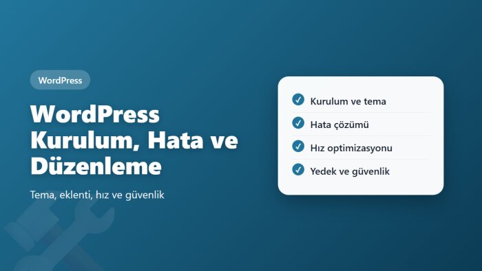 WordPress sitenizdeki hataları giderip düzenlerim