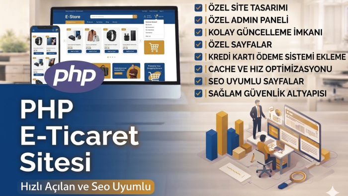 isteğinize uygun özel kodlanmış e-ticaret sitesi yapabilirim
