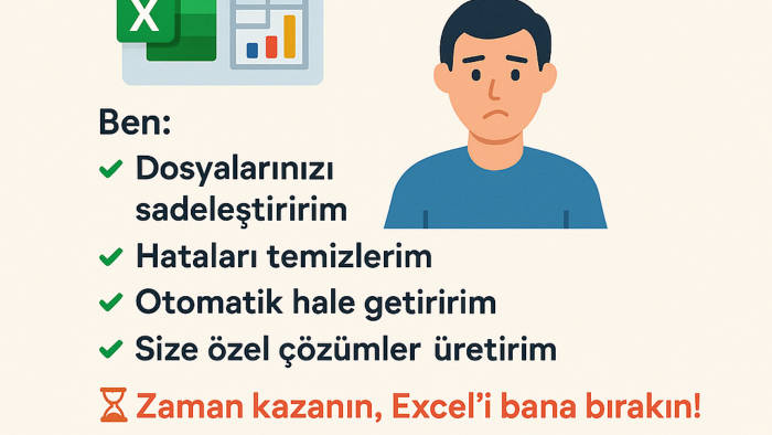 Excel ile otomatik raporlama ve tüm raporları hazırlarım