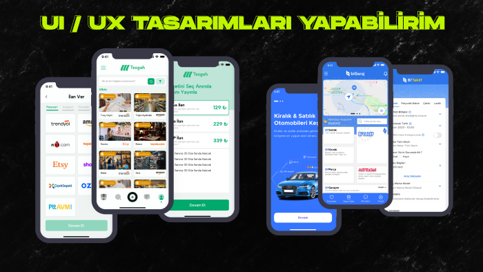 mobil app, websitesi, e-ticaret arayüz tasarımları yaparım