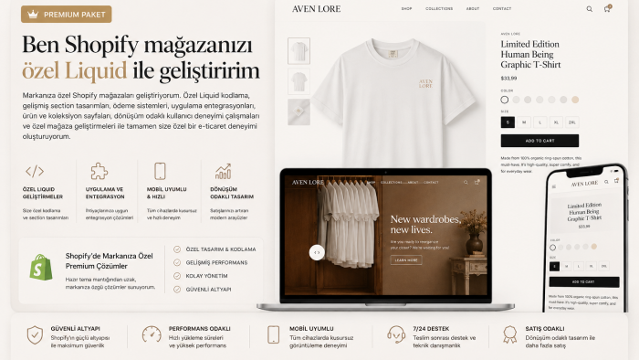 Shopify mağazanızı isteğinize göre geliştiririm