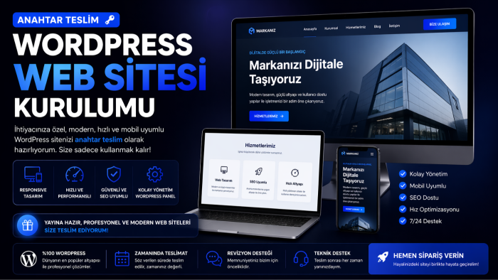 anahtar teslim profesyonel WordPress sitesi kurarım