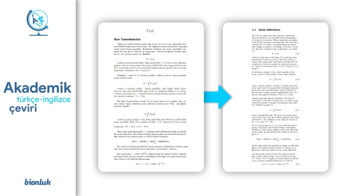 akademik metinlerinizi Türkçe - İngilizce çeviri yapabilirim