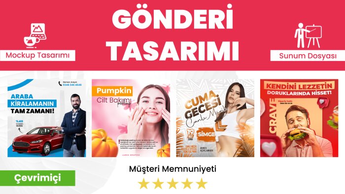 çekici sosyal medya gönderi/post tasarımlarınızı yaparım
