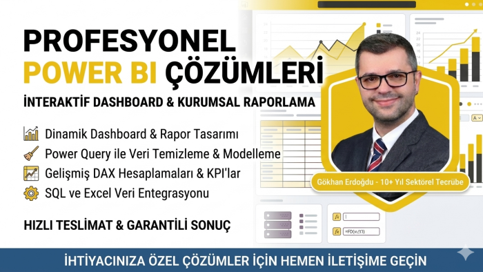 Power BI ile interaktif kurumsal dashboard tasarlarım