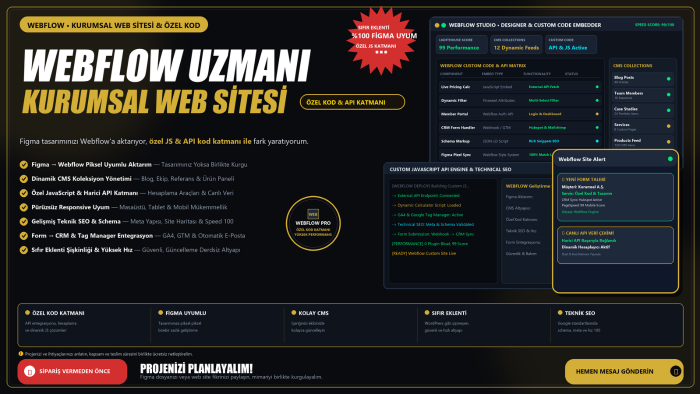 webflow ile kurumsal web sitenizi kurarım