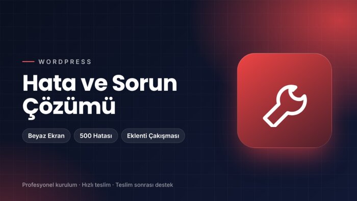 wordpress sitenizdeki hata ve sorunları çözerim
