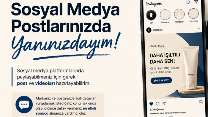 sosyal medyanız için özgün post ve videolar tasarlarım