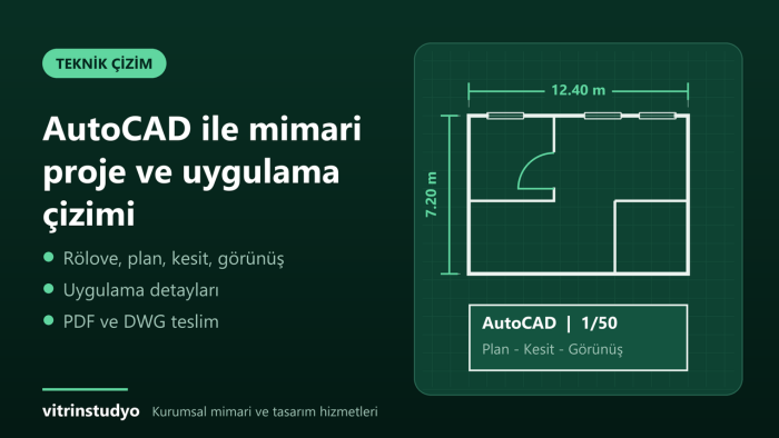 AutoCAD ile mimari proje ve uygulama çizimi yaparım