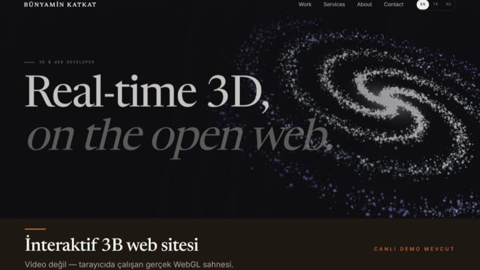markanız için interaktif 3b web sitesi tasarlar ve kodlarım