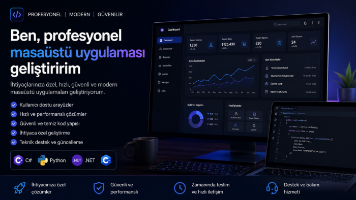 profesyonel masaüstü uygulaması geliştiririm