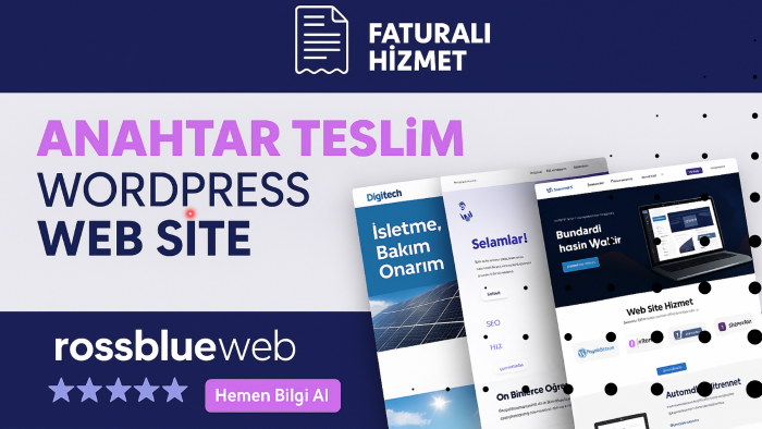 sizin için anahtar teslim web sitesi yapabilirim
