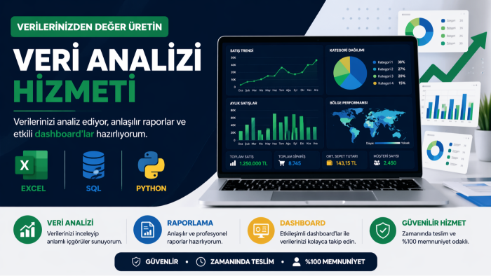 verilerinizi analiz eder ve raporlar hazırlarım