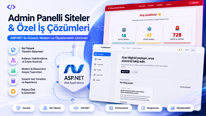 yönetim panelli siteler ve özel iş çözümleri üretirim
