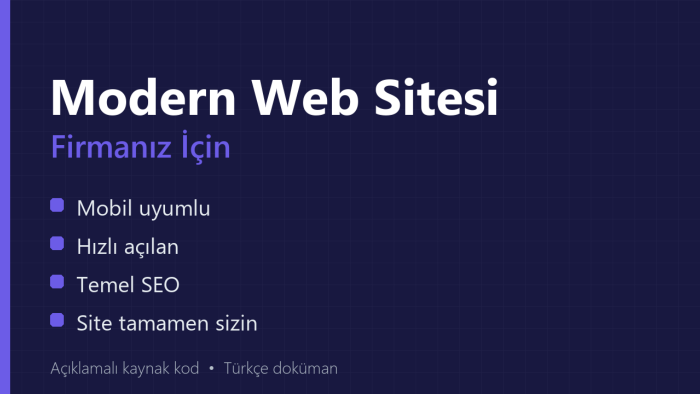 firmanız için modern ve hızlı web sitesi yaparım