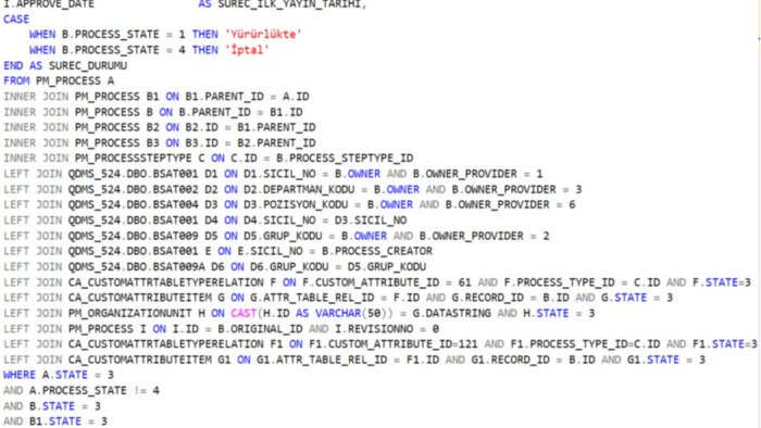 size özel sql sorgusu ve veritabanı tasarımı yaparım