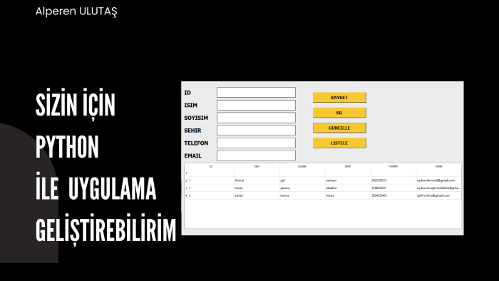 python ile masaüstü programları geliştiririm