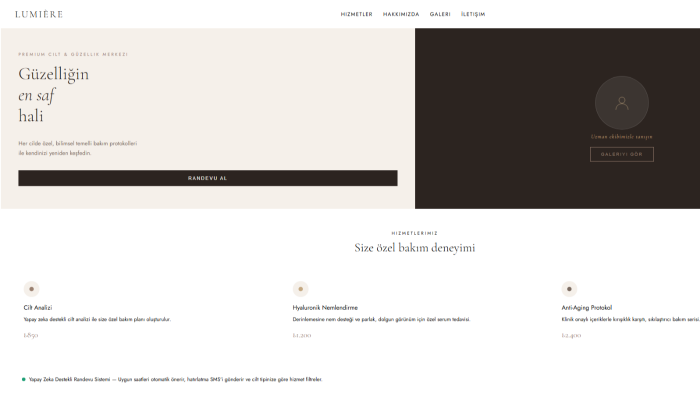 yapay zeka destekli profesyonel web siteleri geliştiririm
