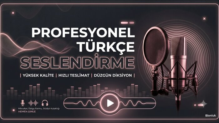 projeleriniz için doğal ve enerjik seslendirmeler yaparım