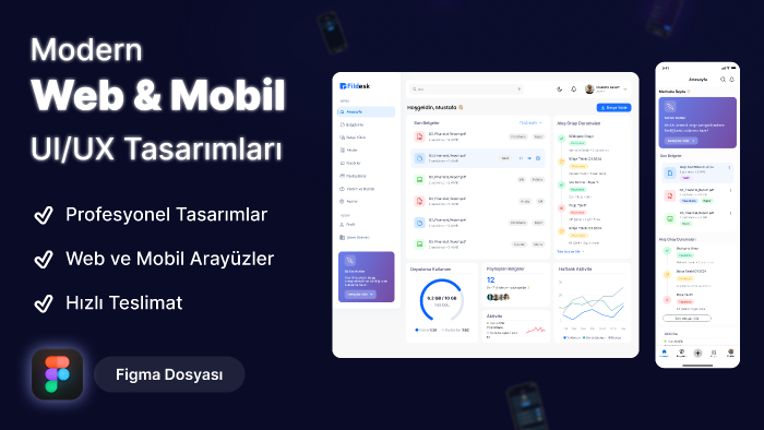 figma ile web ve mobil arayüz tasarımı yapabiliyororum