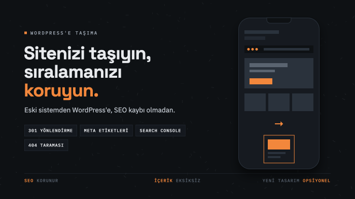 web sitenizi SEO kaybı olmadan WordPress'e taşırım