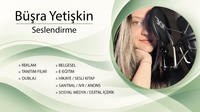 profesyonel seslendirme hizmeti sunarım