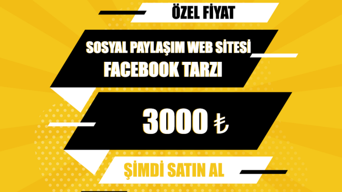 facebook gibi bir sosyal ağ sitesi yapabilirim