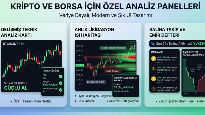 borsa ve kripto için analiz panelleri geliştiririm