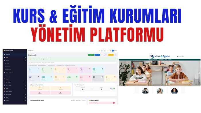 kurs ve eğitim kurumları özel yönetim platformu kurarım