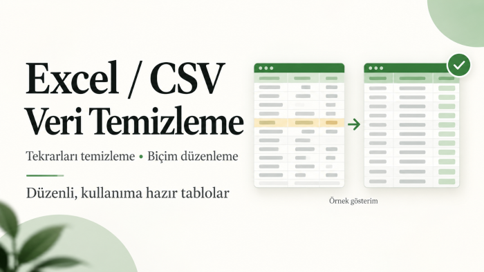 Excel ve CSV verilerinizi temizler ve düzenlerim