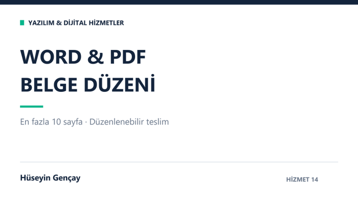Word ve PDF belgelerinizi düzenli biçimlendiririm
