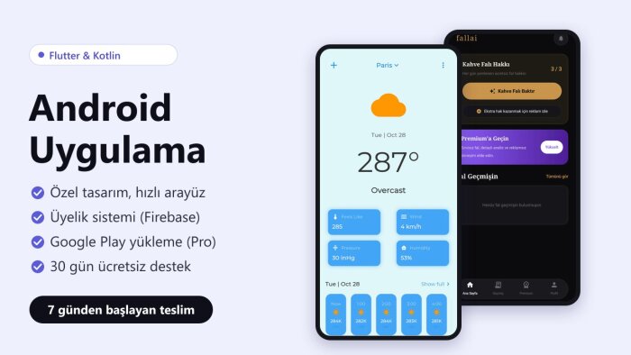 Flutter ile işletmenize özel Android uygulaması yaparım