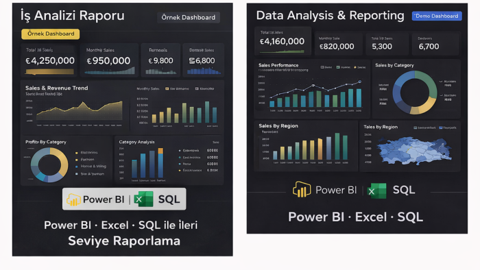 profesyonel raporlama, power bi dashboard çözümleri üretirim