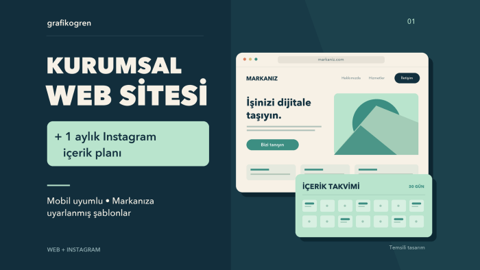 kurumsal web sitesi ve Instagram içerik planı hazırlarım