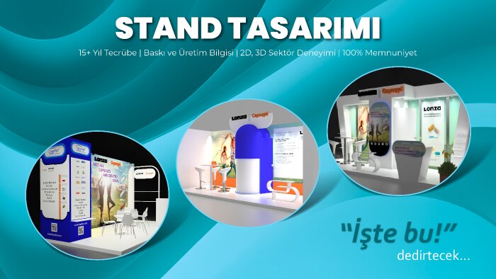 her alana uygun stand tasarımları yapıyorum