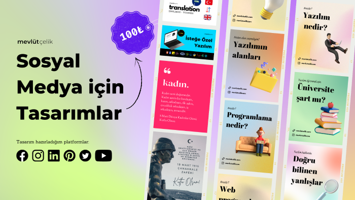 sosyal medya için profesyonel tasarımlar yapabilirim
