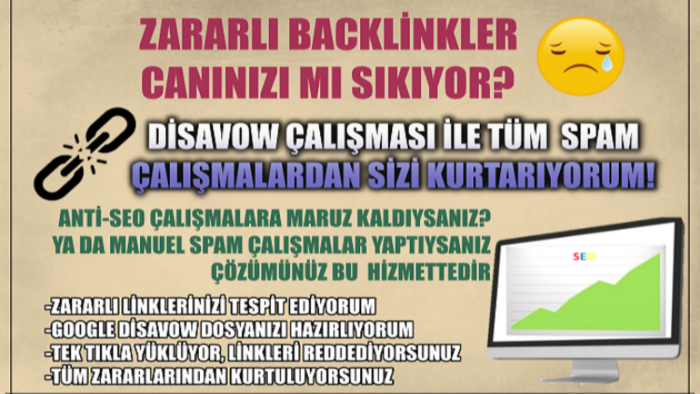 zararlı backlinklerinizi tespit edebilirim
