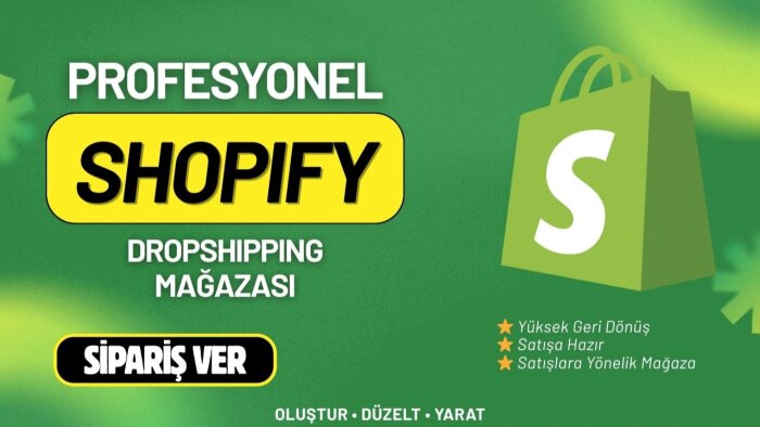 size Shopify dropshipping mağazası kurarım
