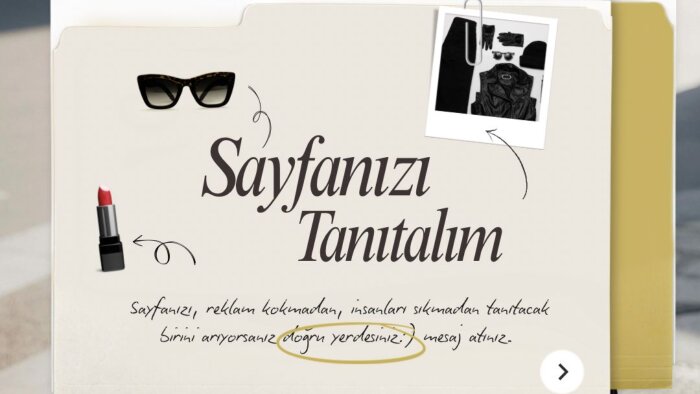 sosyal medyada sizin sayfanızı tanıtabilirim