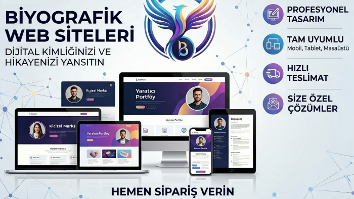 sana özel şık ve profesyonel biyografi siteleri yaparım