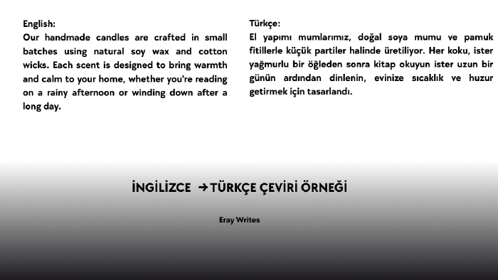 İngilizceden Türkçeye çeviri yaparım