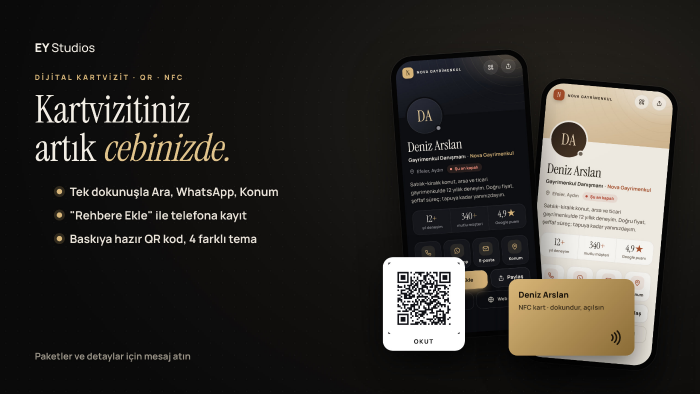QR kodlu dijital kartvizit sayfası yaparım