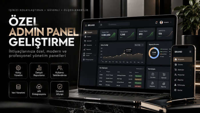 modern ve profesyonel admin panel geliştiririm